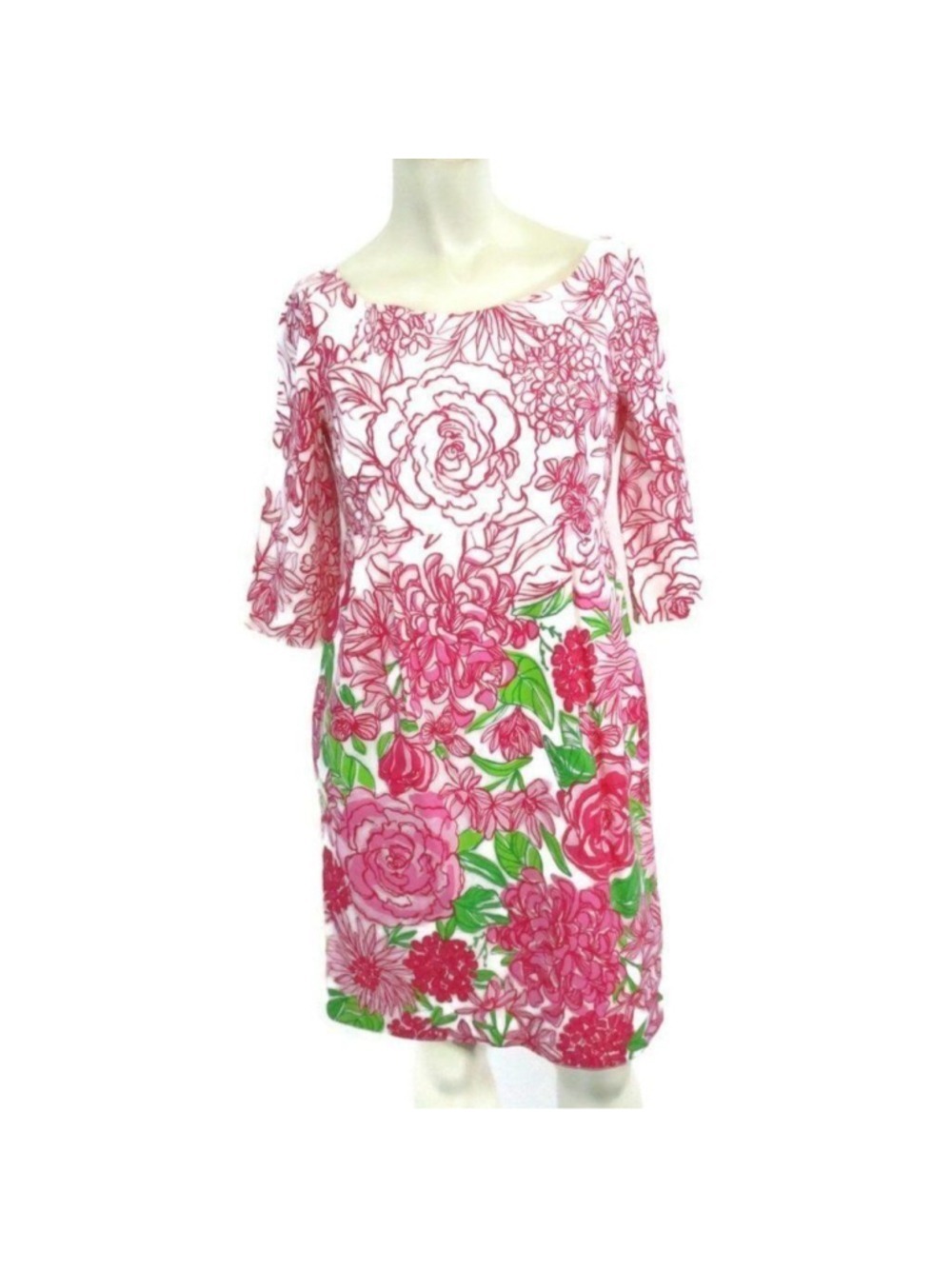 Lilly Pulitzer Pink Green Floral Dress 2 - Picture 2 of 6